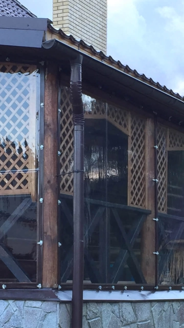 Обогрев террас с пвх окнами и предотвращение запотевания ✪ Мягкие окна Wood Luxury Запорожье